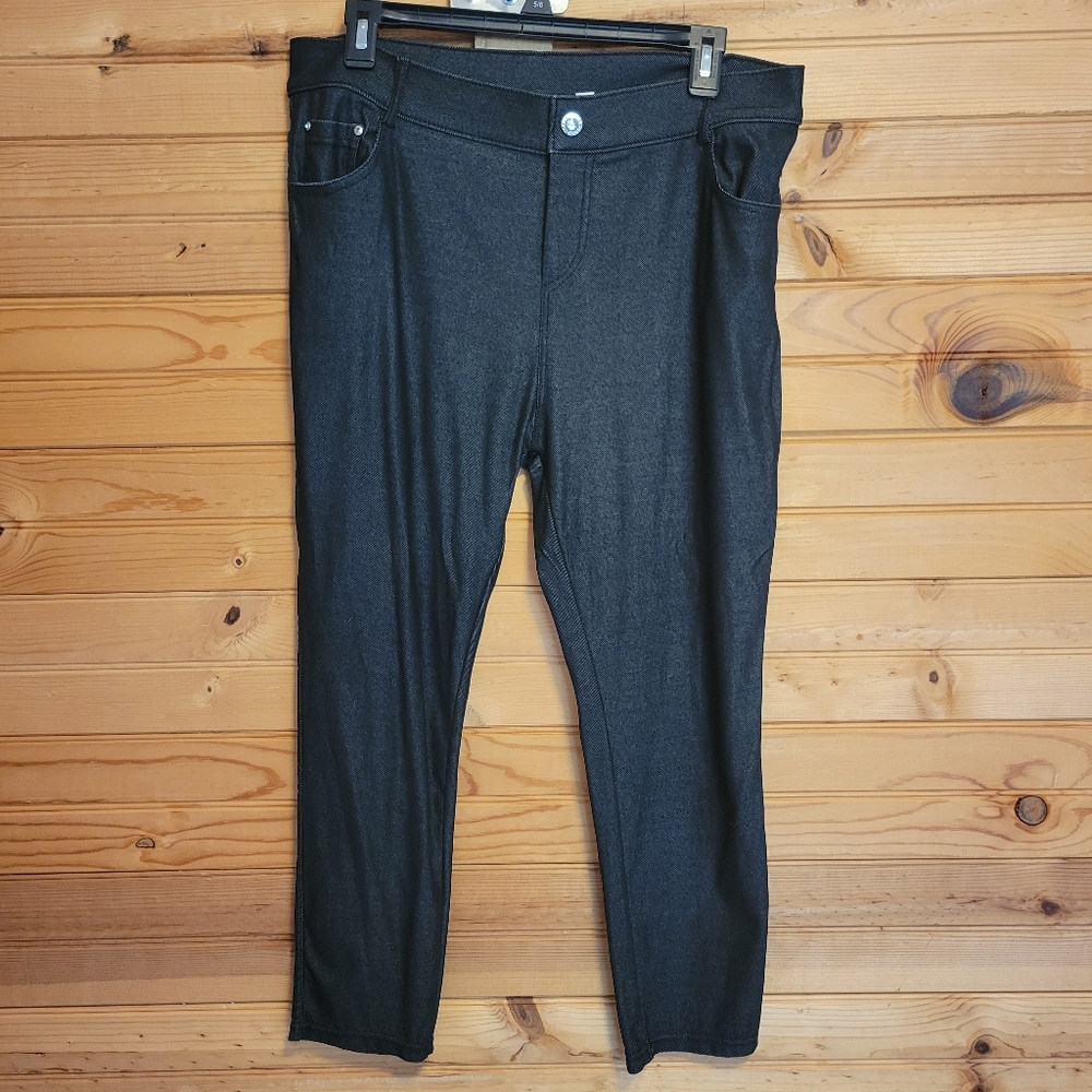 Yelete Womans Black Stretch Pants, Size: 2XL